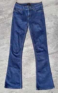 Jennifer Tattanelli Italy Luxury Denim Flare Jeans Dark Indigo US 28 IT 42 $425
